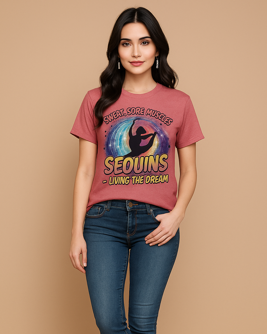 Sweat, Sore Muscles, Sequins T-shirt, Funny Dancer T-shirt, Mocktops T-shirt
