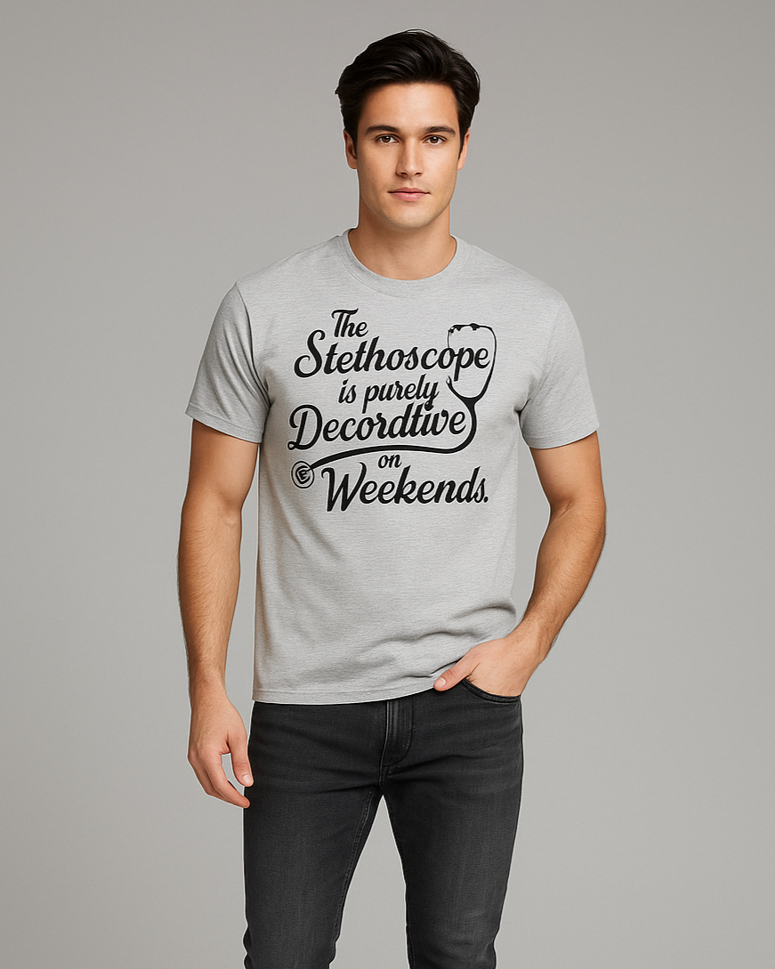 The Stethoscope Is Purely Decorative On Weekends - Doctor T-shirt, Mocktops t-shirt