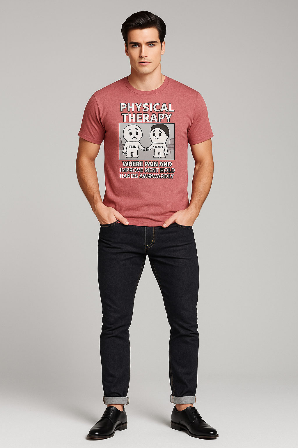 Physical Therapy Where Pain And Improvement Hold Hands Awkwardly - Physical Therapist T-shirt, Mocktops t-shirt