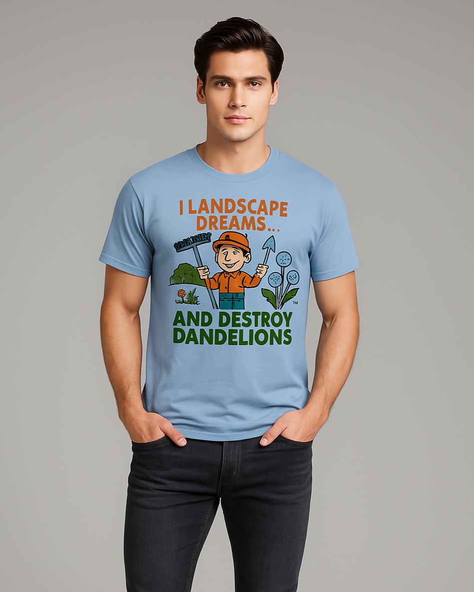 I Landscape Dreams and Destroy Dandelions - Landscaper T-shirt, Mocktops t-shirt