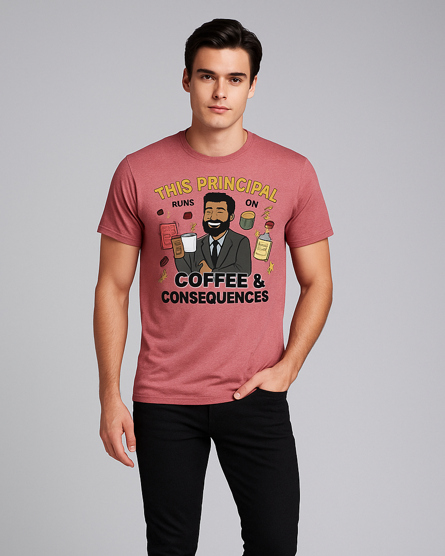 This Principal Runs On Coffee and Consequences Tshirt, Principal T-shirt, Mocktops t-shirt