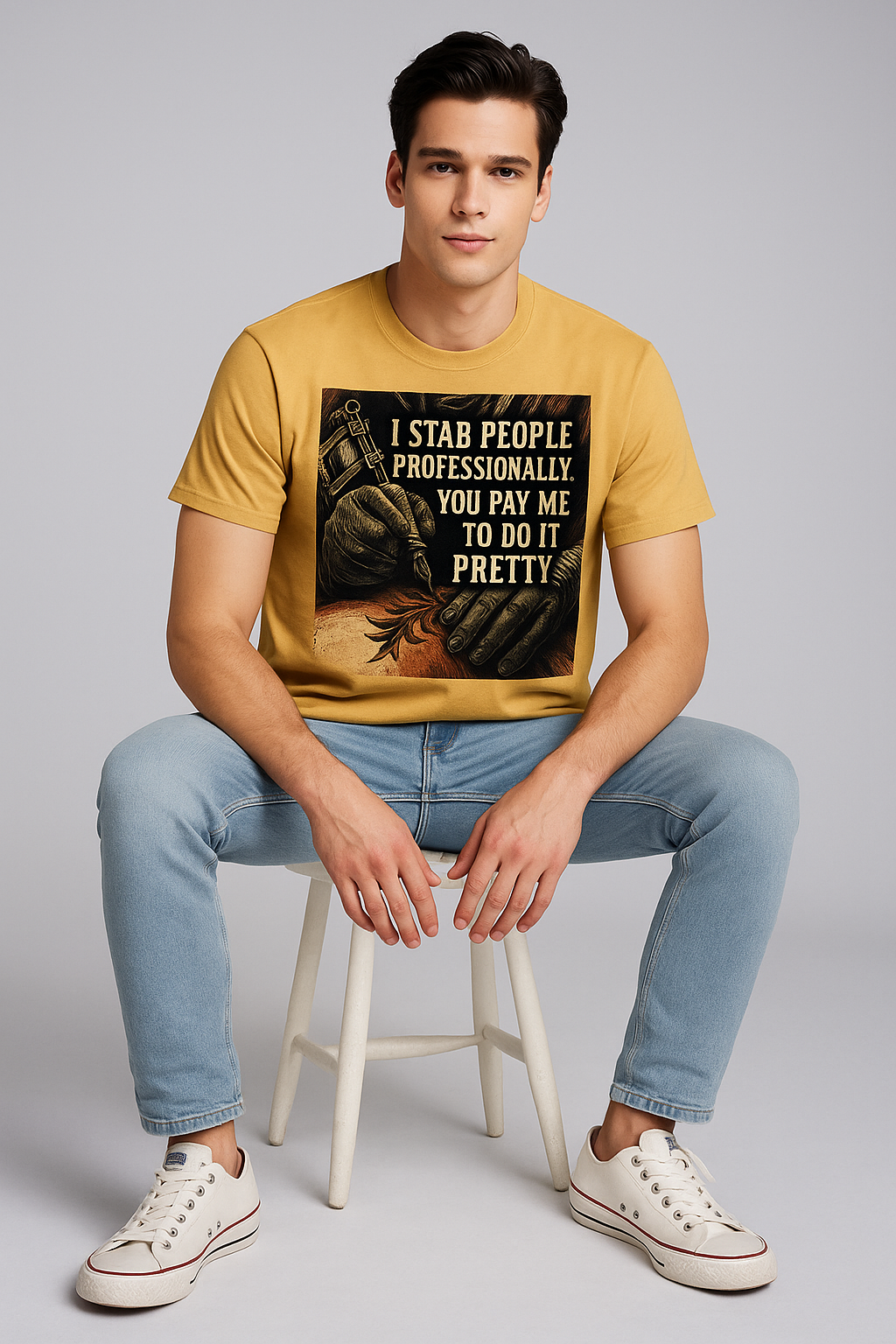 I Stab People Professionally. You Pay Me To Do It Pretty Tshirt, Tattoo Artist T-shirt, Mocktops t-shirt