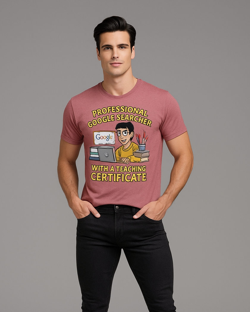Professional Google Searcher With a Teaching Certificate Tshirt, Teacher T-shirt, Mocktops t-shirt