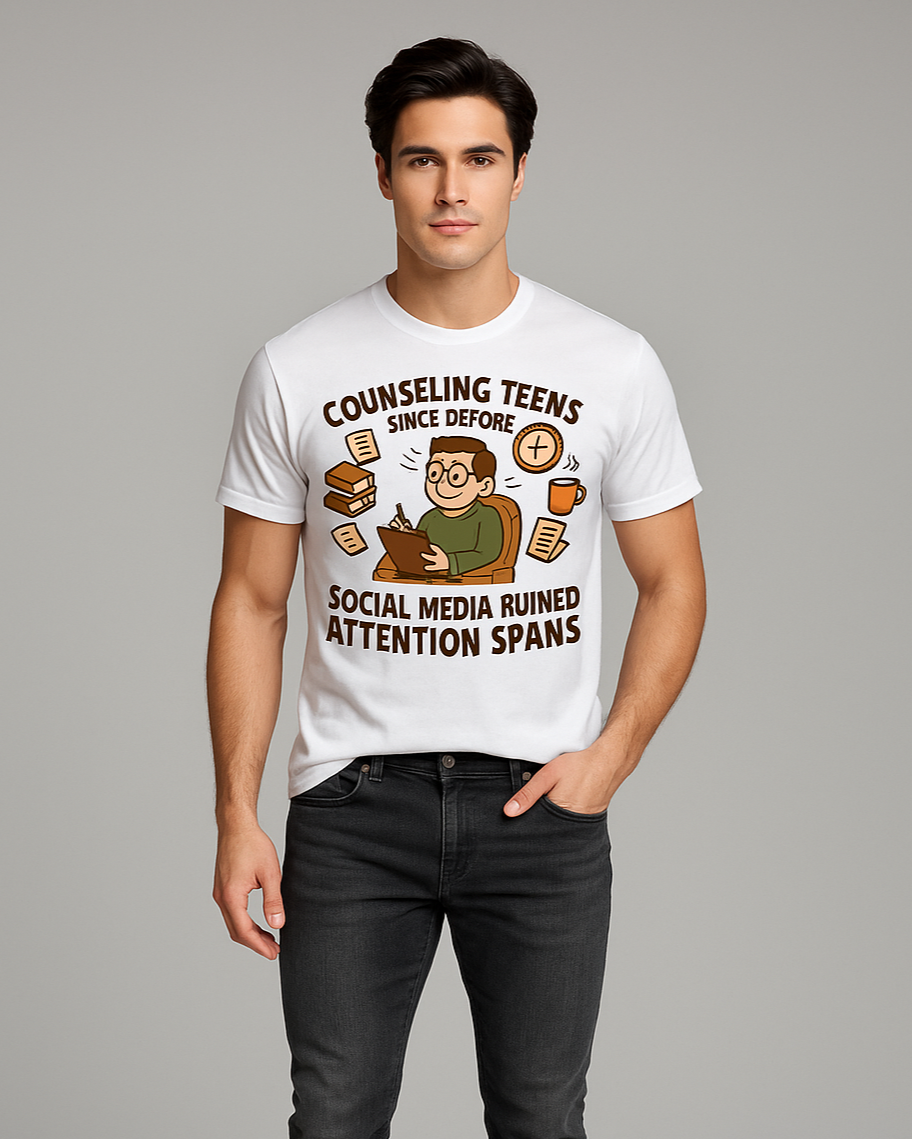 Counseling Teens Since Before Social Media Ruined Attention Spans Tshirt, Counselor T-shirt, Mocktops t-shirt