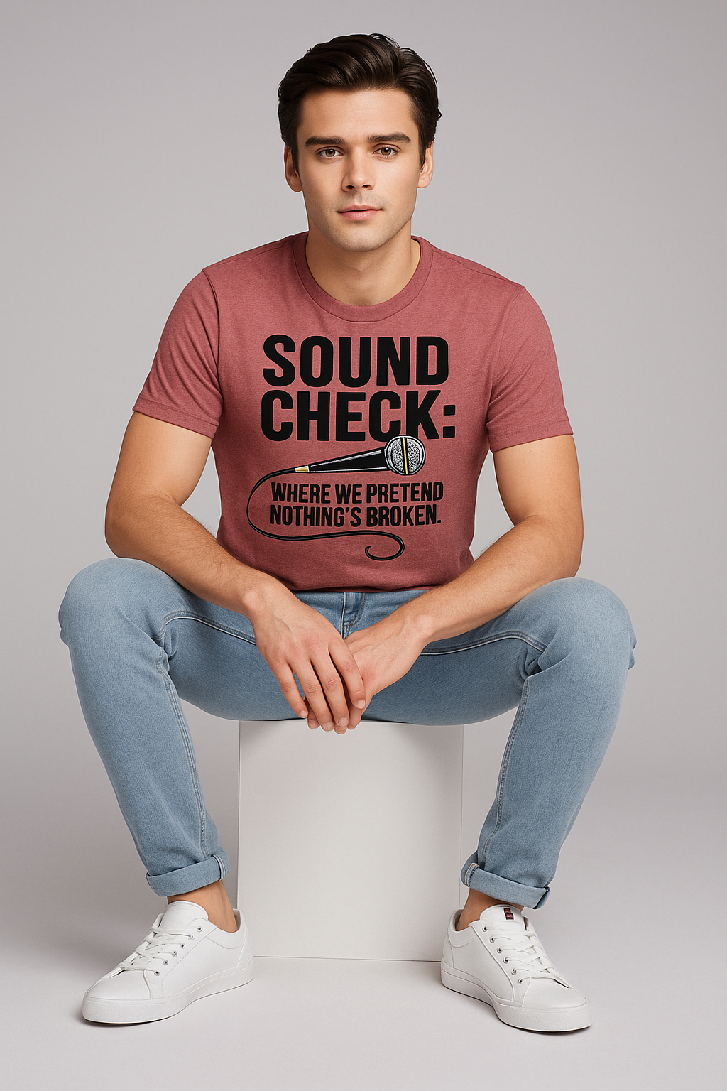 Sound Check, Where We Pretend Nothing's Broken Tshirt, Singer T-shirt, Mocktops t-shirt