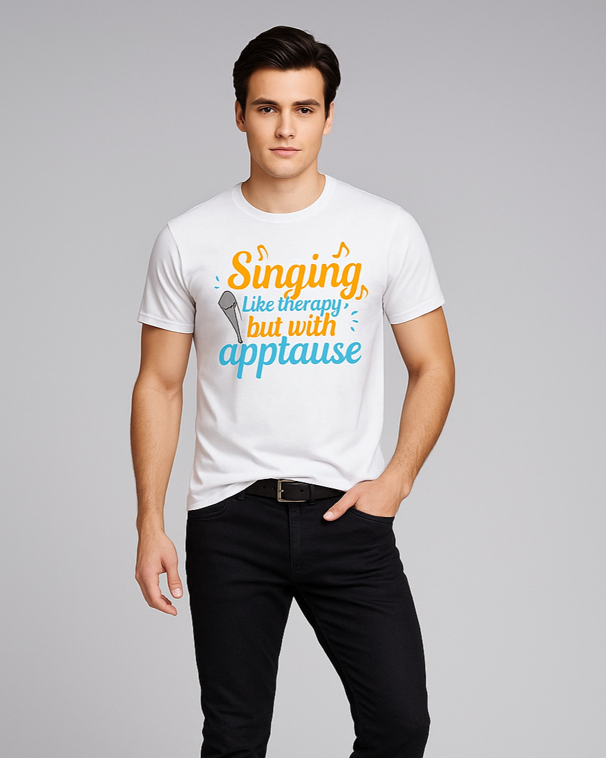 Singing, Like therapy, but with applause Tshirt, Singer T-shirt, Mocktops t-shirt