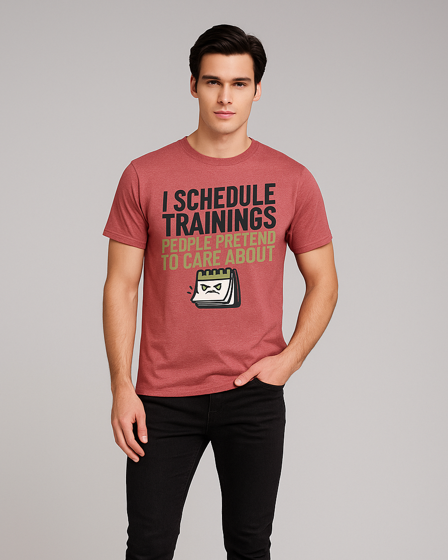 I Schedule Trainings People Pretend to Care About - HR/Corporate T-shirt, Mocktops t-shirt