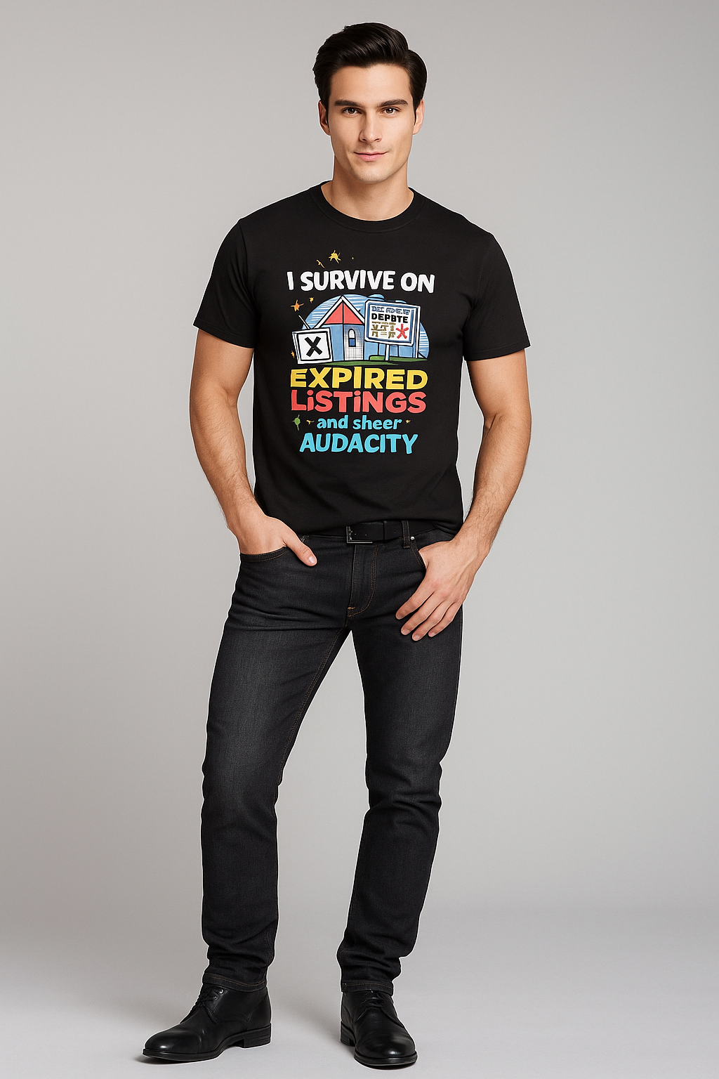 I Survive on Expired Listings and Sheer Audacity - Real Estate Agent T-shirt, Mocktops t-shirt