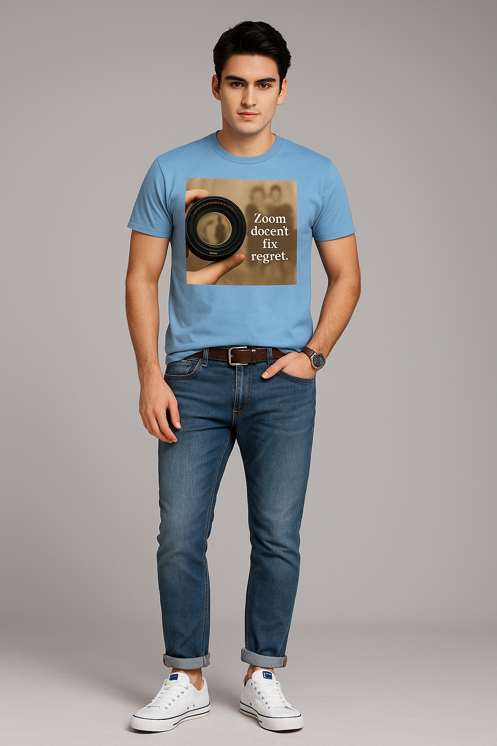 Zoom Doesn't Fix Regret. T-shirt, Funny Photographer T-shirt, Mocktops T-shirt