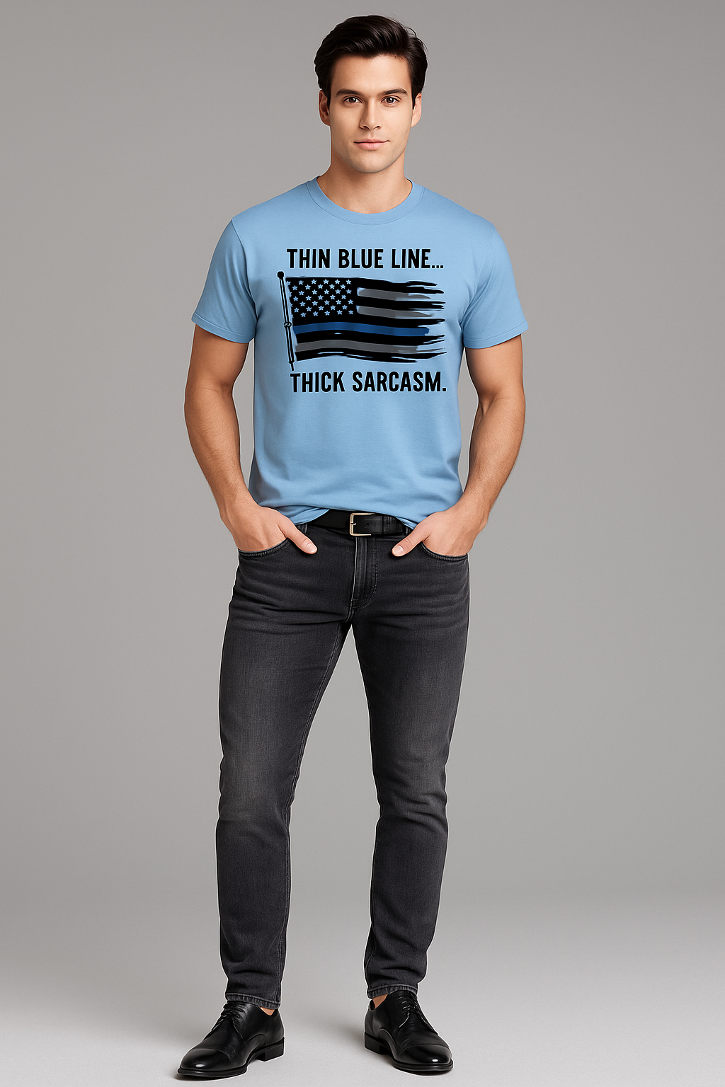 Thin Blue Line... Thick Sarcasm - Police T-shirt, Mocktops t-shirt