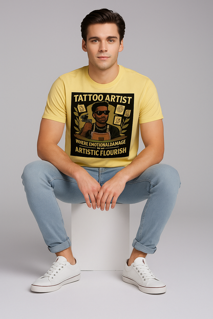 Tattoo Artist, Where Emotional Damage Meets Artistic Flourish Tshirt, Tattoo Artist T-shirt, Mocktops t-shirt