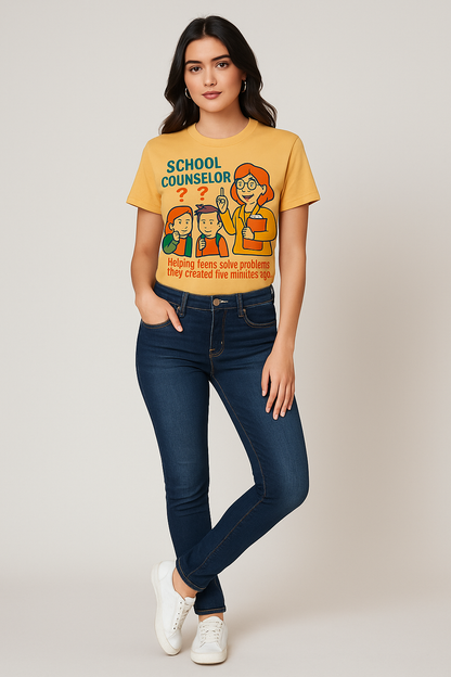 School Counselor, Helping Teens Solve Problems They Created Five Minutes Ago Tshirt, Counselor T-shirt, Mocktops t-shirt