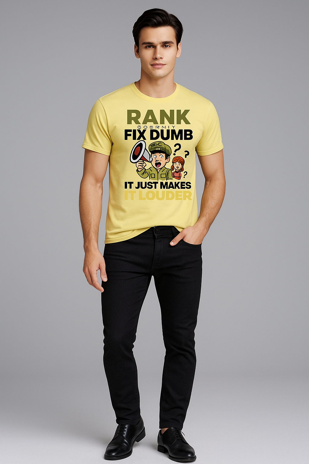 Rank Doesn't Fix Dumb. It Just Makes It Louder - Military T-shirt, Mocktops t-shirt