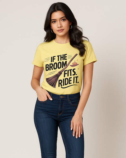 If The Broom Fits, Ride It - Halloween T-shirt, Mocktops t-shirt