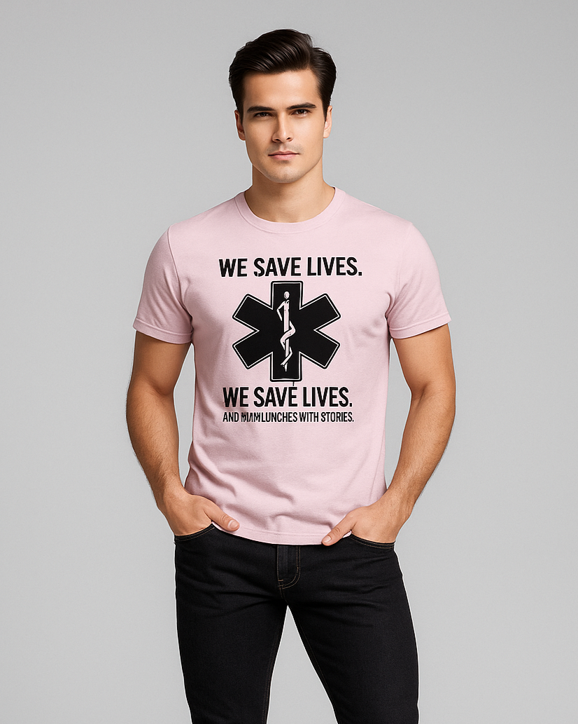 We Save Lives. And Ruin Lunches With Stories - EMT/Paramedic T-shirt, Mocktops t-shirt