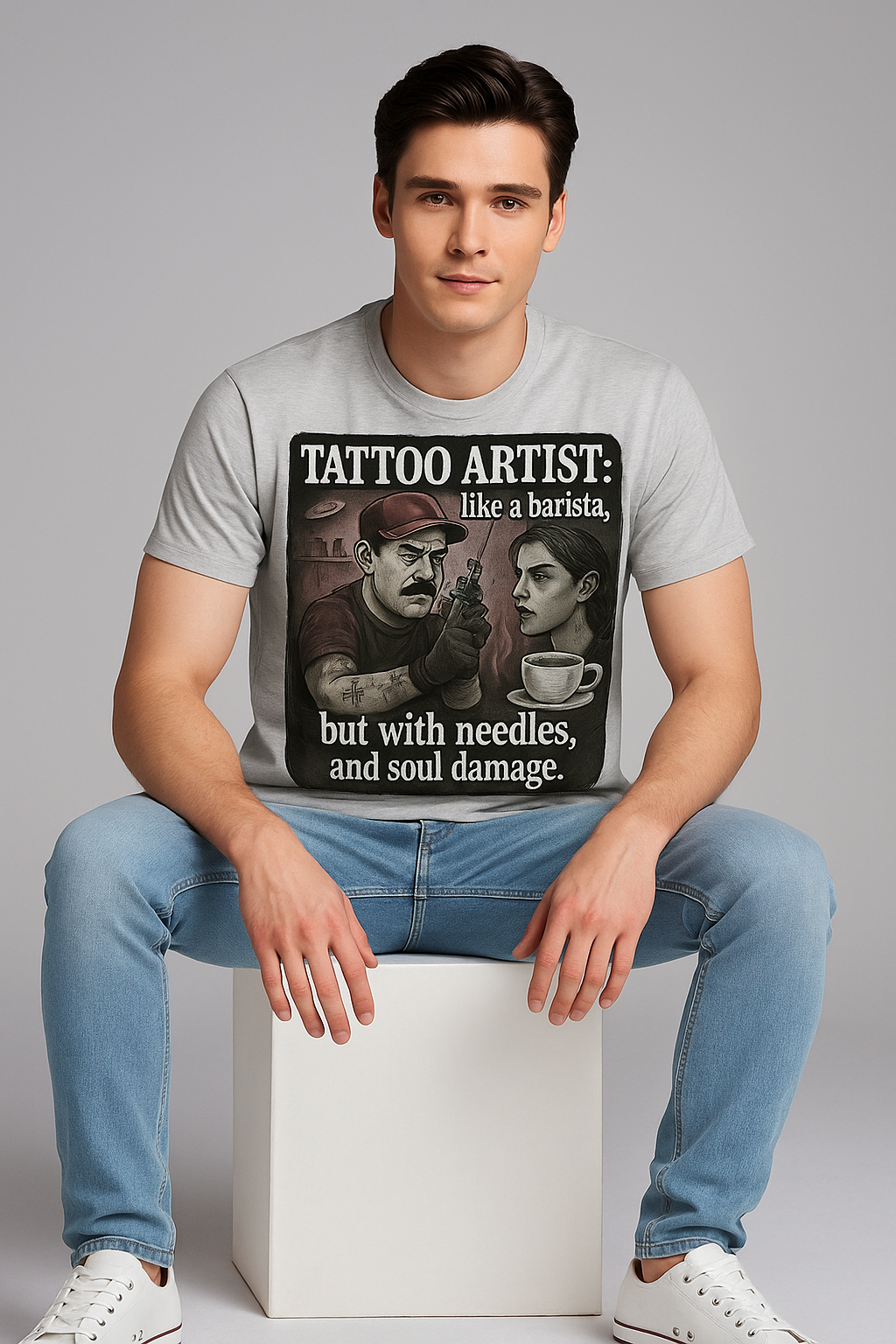 Tattoo Artist, Like a Barista, But With Needles, and Soul Damage Tshirt, Tattoo Artist T-shirt, Mocktops t-shirt