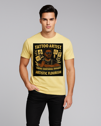 Tattoo Artist, Where Emotional Damage Meets Artistic Flourish Tshirt, Tattoo Artist T-shirt, Mocktops t-shirt