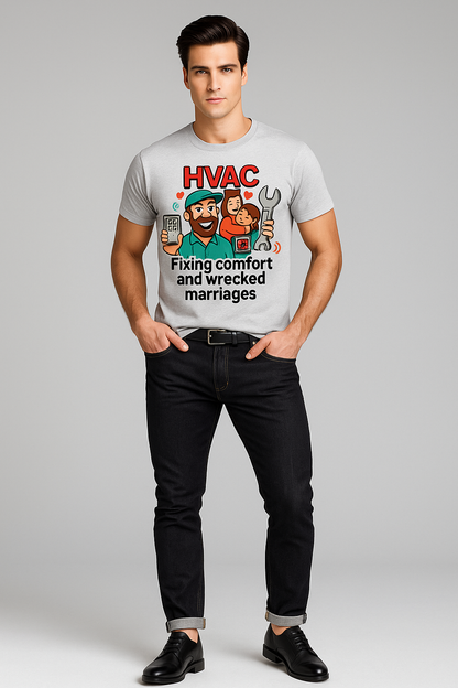 HVAC: Fixing Comfort and Wrecked Marriages - HVAC T-shirt, Mocktops t-shirt
