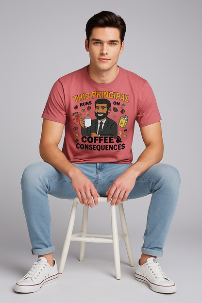 This Principal Runs On Coffee and Consequences Tshirt, Principal T-shirt, Mocktops t-shirt