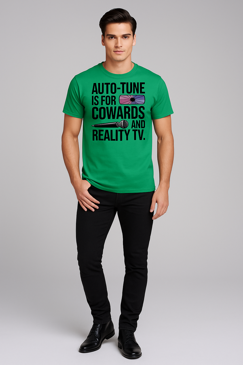 Auto-tune Is For Cowards and Reality TV Tshirt, Singer T-shirt, Mocktops t-shirt