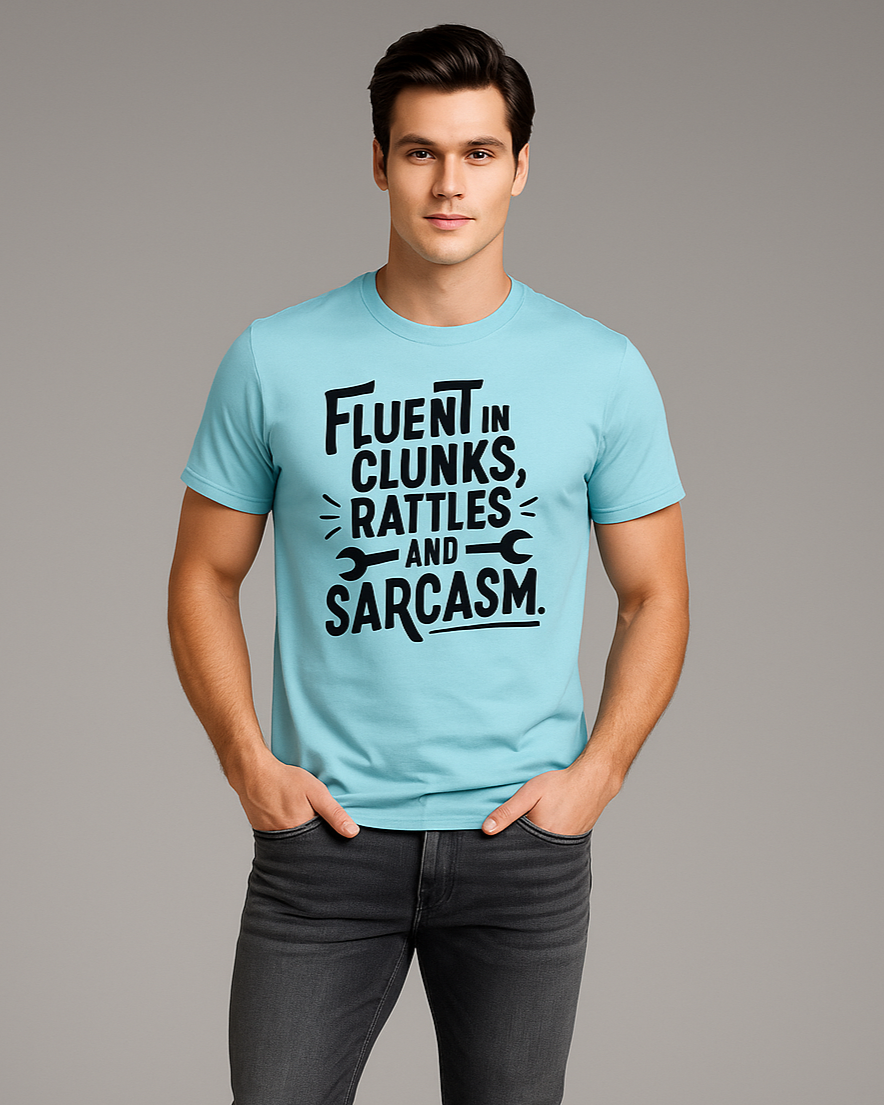 Fluent in Clunks, Rattles, and Sarcasm - Mechanic T-shirt, Mocktops t-shirt