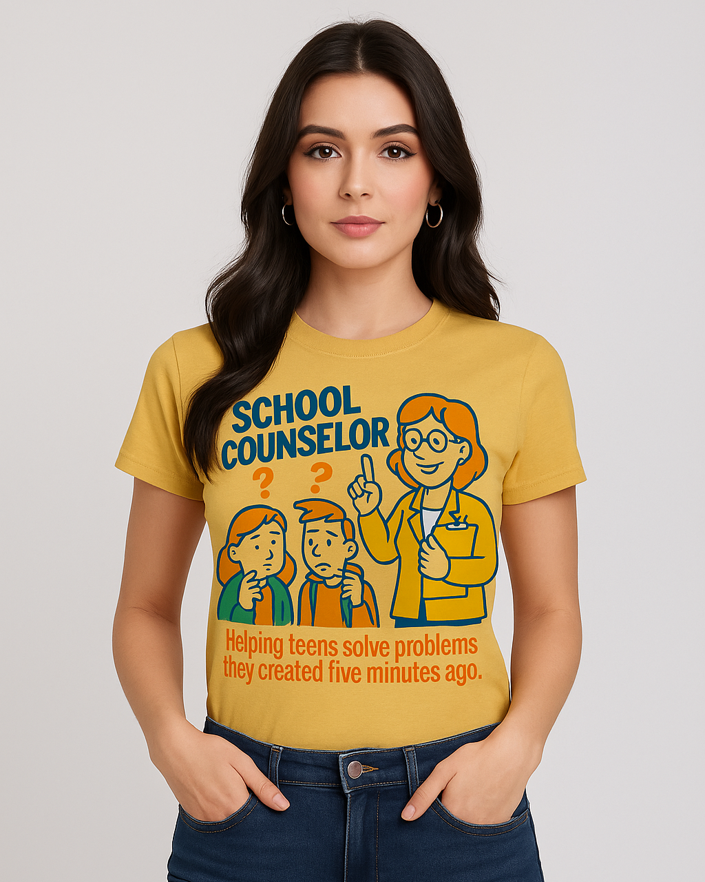 School Counselor, Helping Teens Solve Problems They Created Five Minutes Ago Tshirt, Counselor T-shirt, Mocktops t-shirt