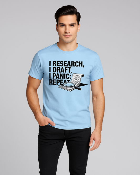 I Research, I Draft, I Panic. Repeat - Paralegal T-shirt, Mocktops t-shirt