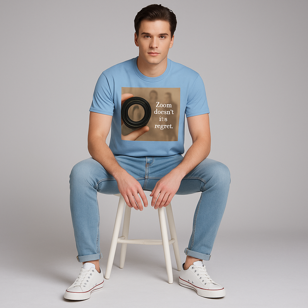 Zoom Doesn't Fix Regret. T-shirt, Funny Photographer T-shirt, Mocktops T-shirt