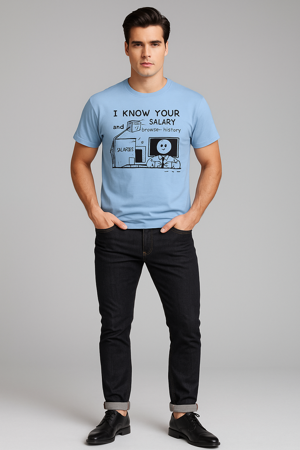 I Know Your Salary and Browser History - HR/Corporate T-shirt, Mocktops t-shirt