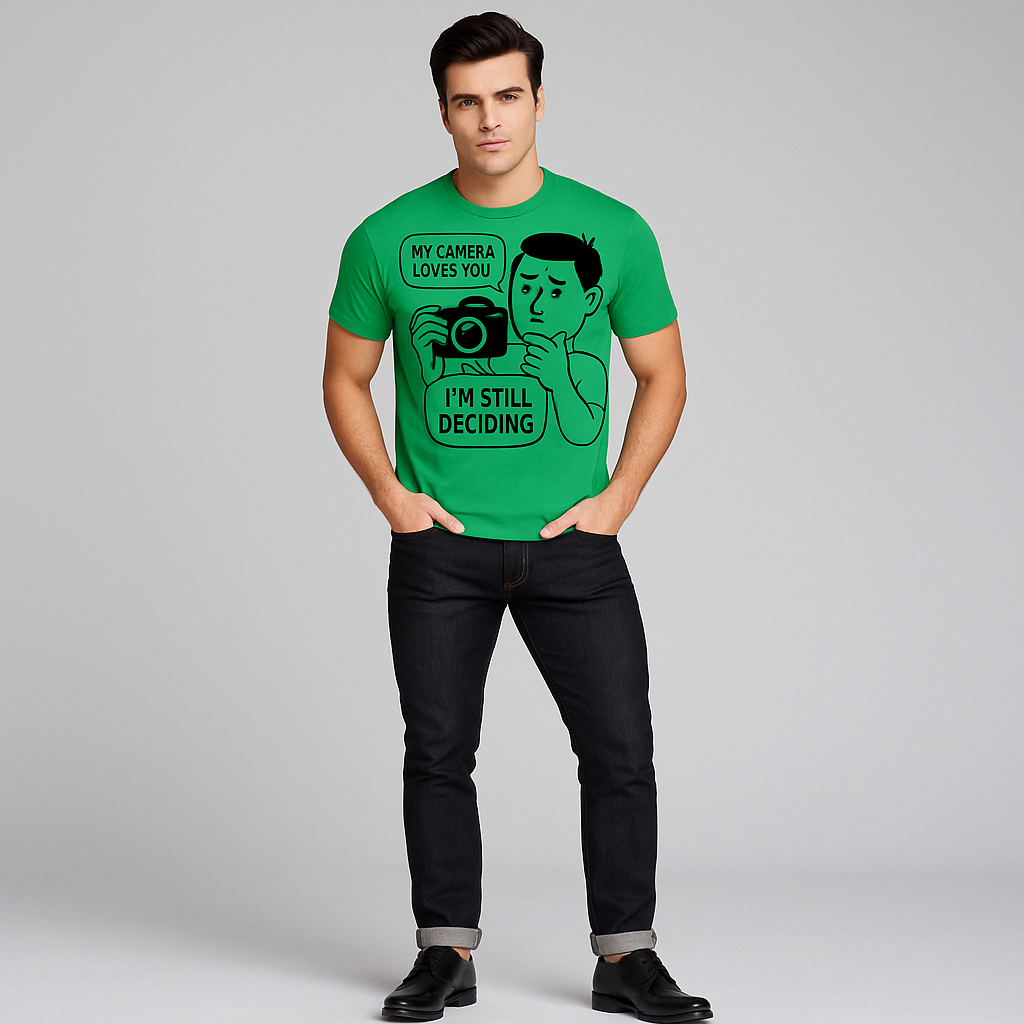 My Camera Loves You. I'm Still Deciding Tshirt, photographer T-shirt, Mocktops t-shirt