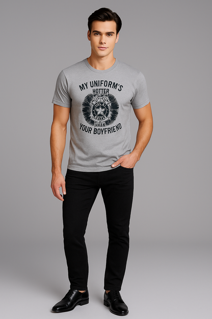 My Uniform's Hotter Than Your Boyfriend - Police T-shirt, Mocktops t-shirt