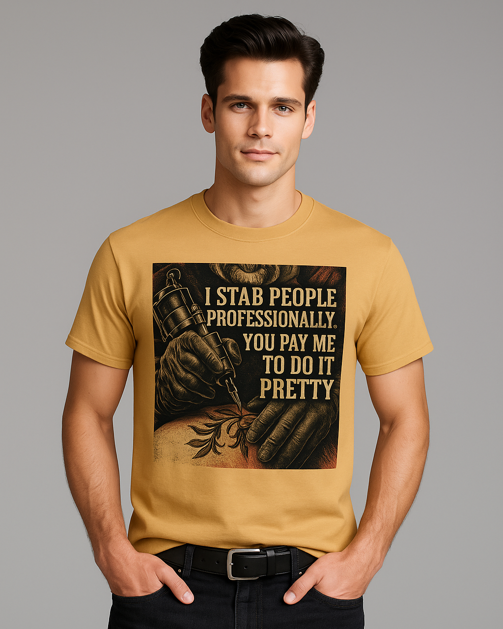 I Stab People Professionally. You Pay Me To Do It Pretty Tshirt, Tattoo Artist T-shirt, Mocktops t-shirt