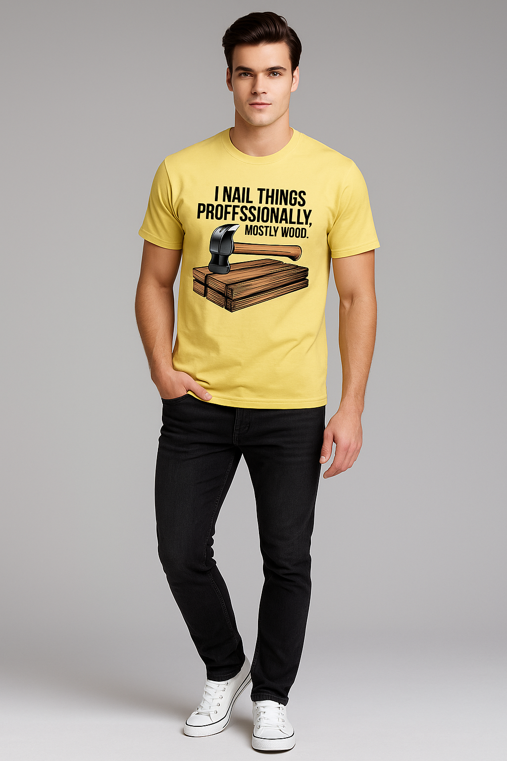 I Nail Things Professionally. Mostly Wood - Carpenter T-shirt, Mocktops t-shirt