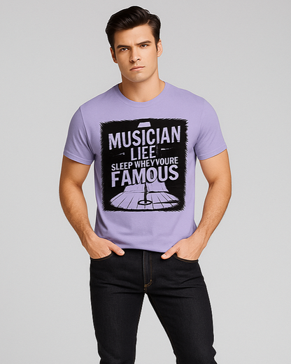 Musician Life: Sleep When You're Famous T-shirt, Funny Musician T-shirt, Mocktops T-shirt