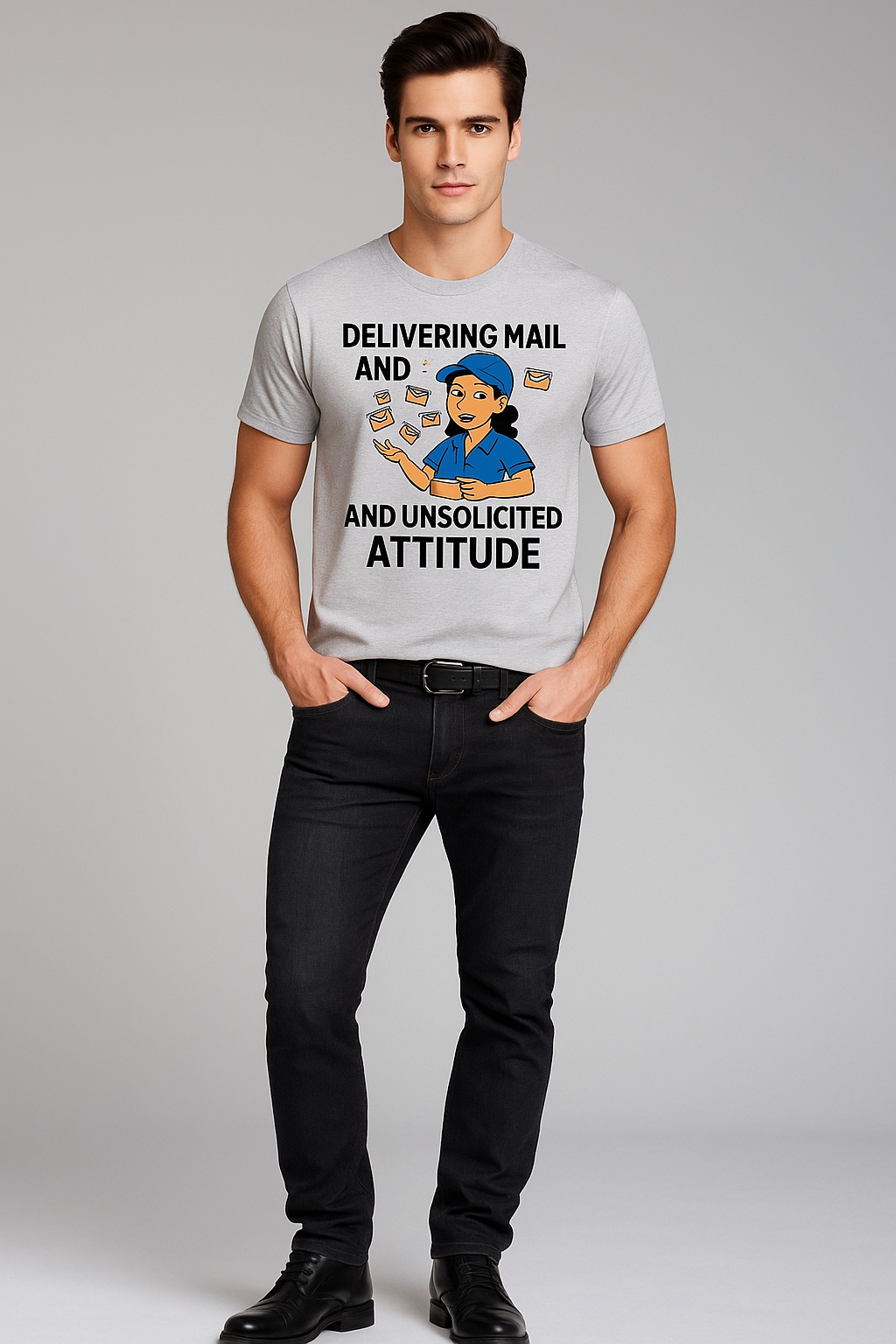 Delivering Mail and Unsolicited Attitude - Mail Carrier T-shirt, Mocktops t-shirt
