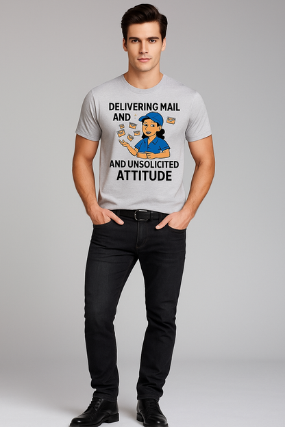 Delivering Mail and Unsolicited Attitude - Mail Carrier T-shirt, Mocktops t-shirt