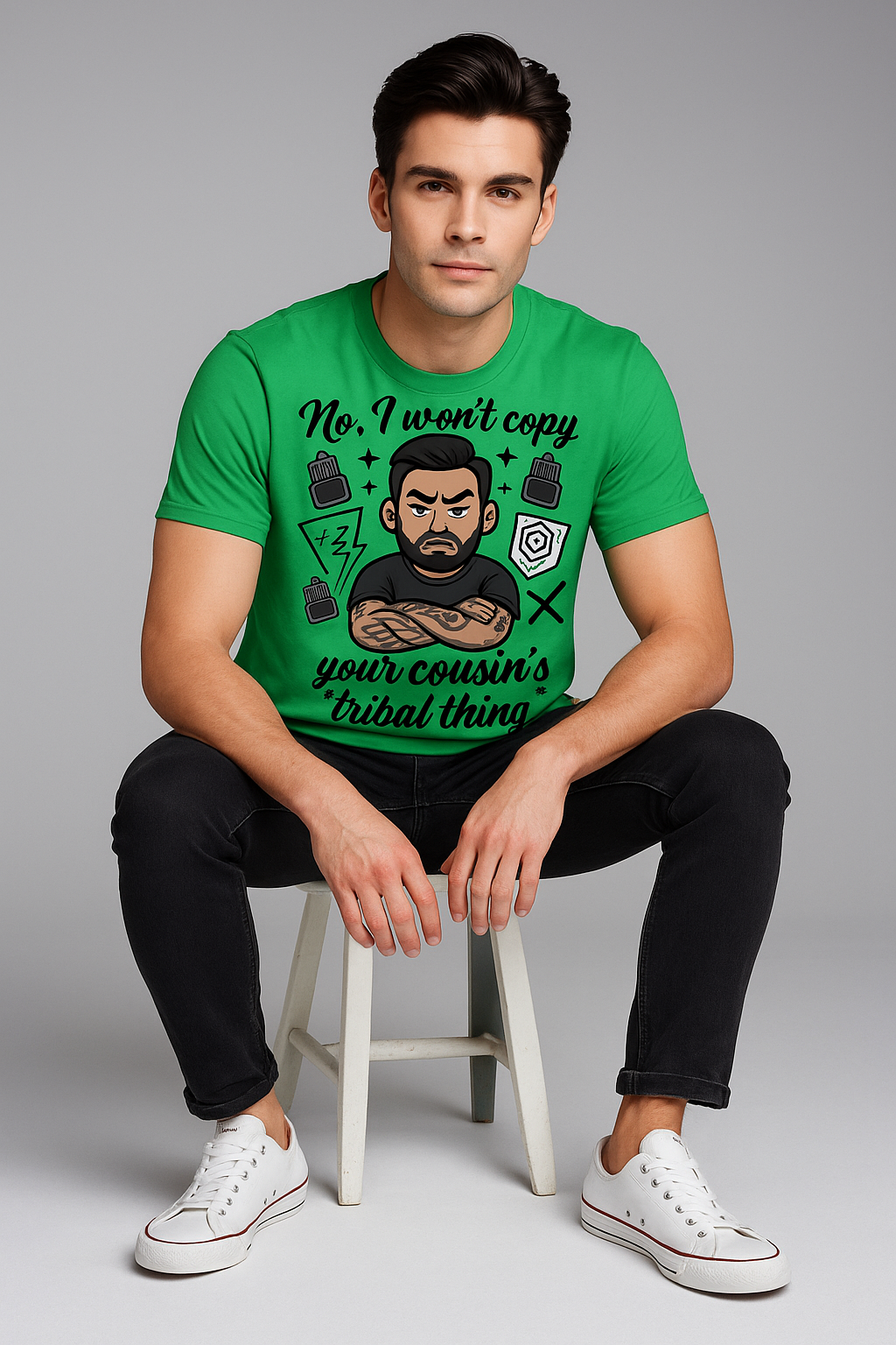 No, I Won't Copy Your Cousin's "Tribal Thing" Tshirt, Tattoo Artist T-shirt, Mocktops t-shirt