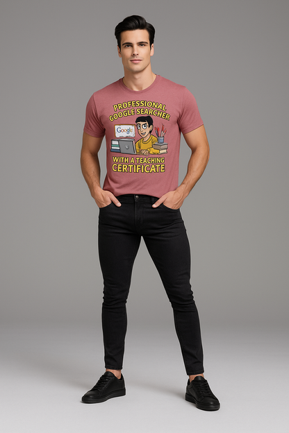 Professional Google Searcher With a Teaching Certificate Tshirt, Teacher T-shirt, Mocktops t-shirt