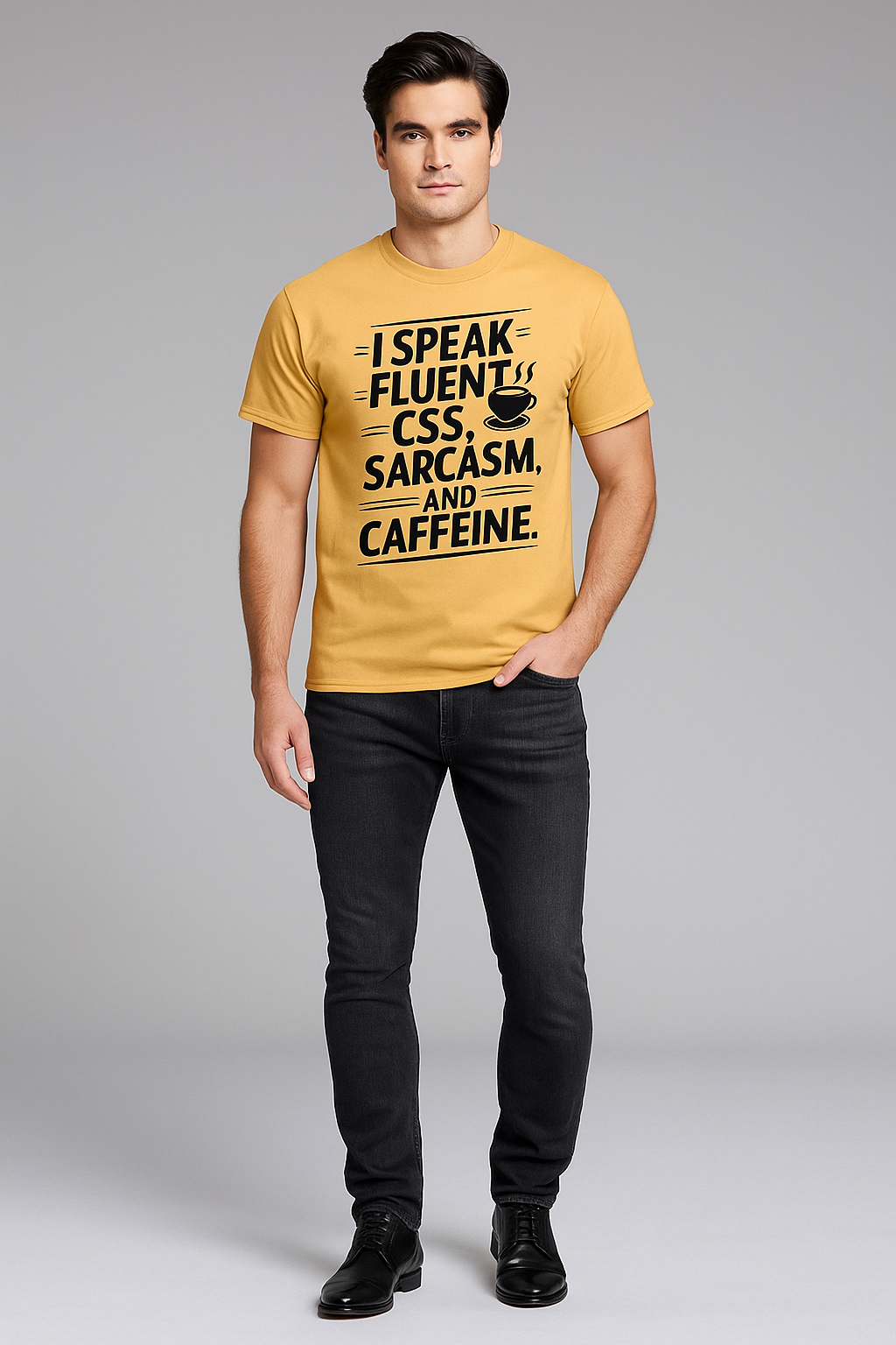 I Speak Fluent CSS, Sarcasm, and Caffeine - Programmer/IT T-shirt, Mocktops t-shirt