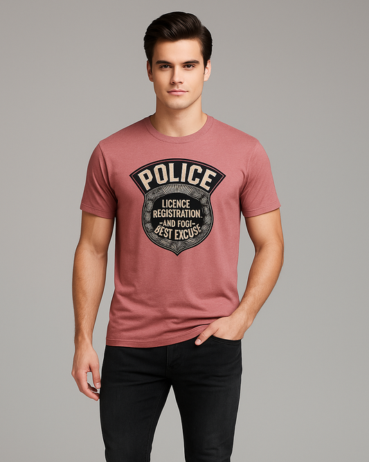 Police: License, Registration, and Your Best Excuse - Police T-shirt, Mocktops t-shirt