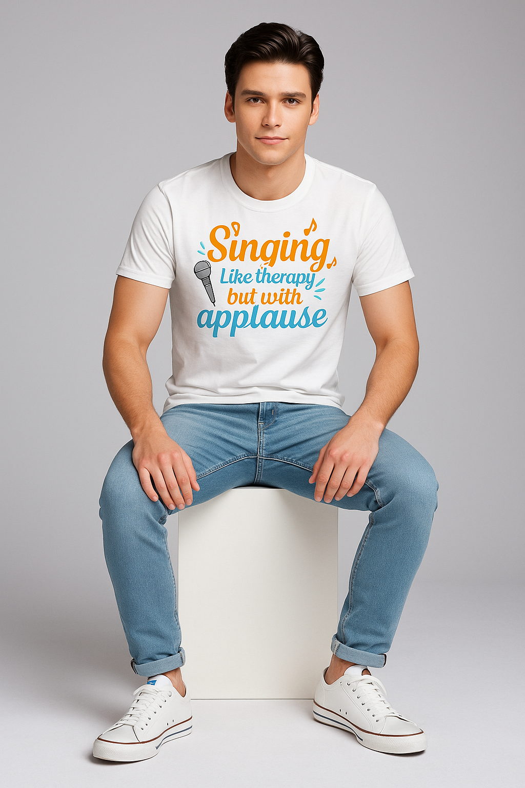 Singing, Like therapy, but with applause Tshirt, Singer T-shirt, Mocktops t-shirt
