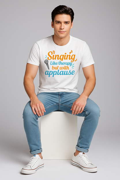 Singing, Like therapy, but with applause Tshirt, Singer T-shirt, Mocktops t-shirt