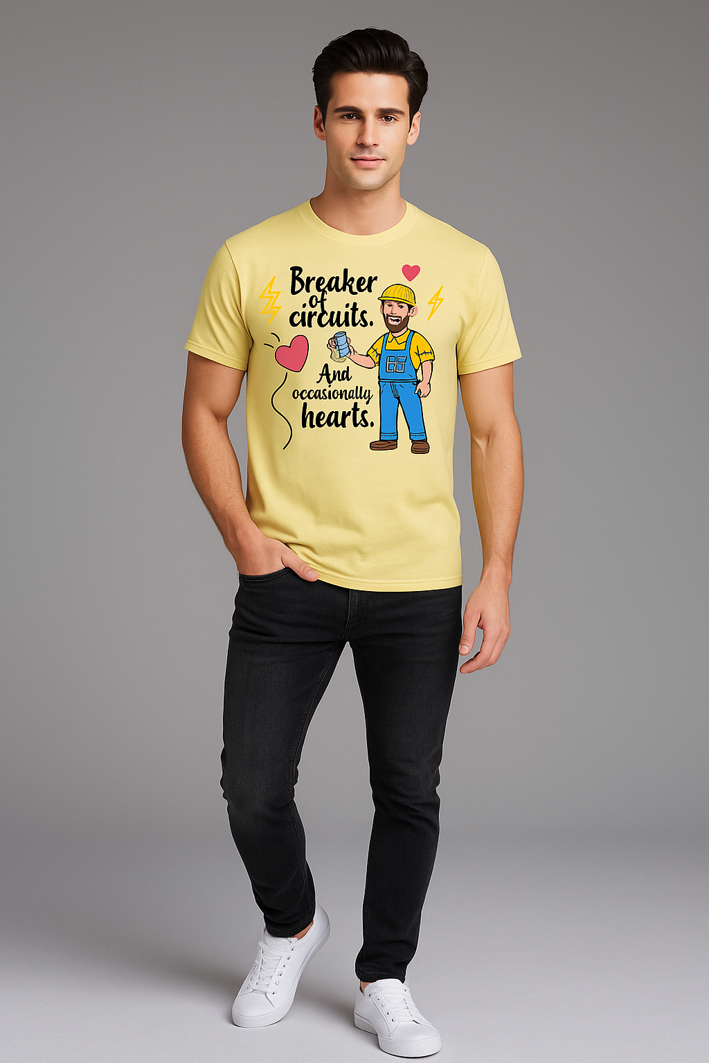 Breaker of circuits, And occasionally, hearts - Electrician T-shirt, Mocktops t-shirt