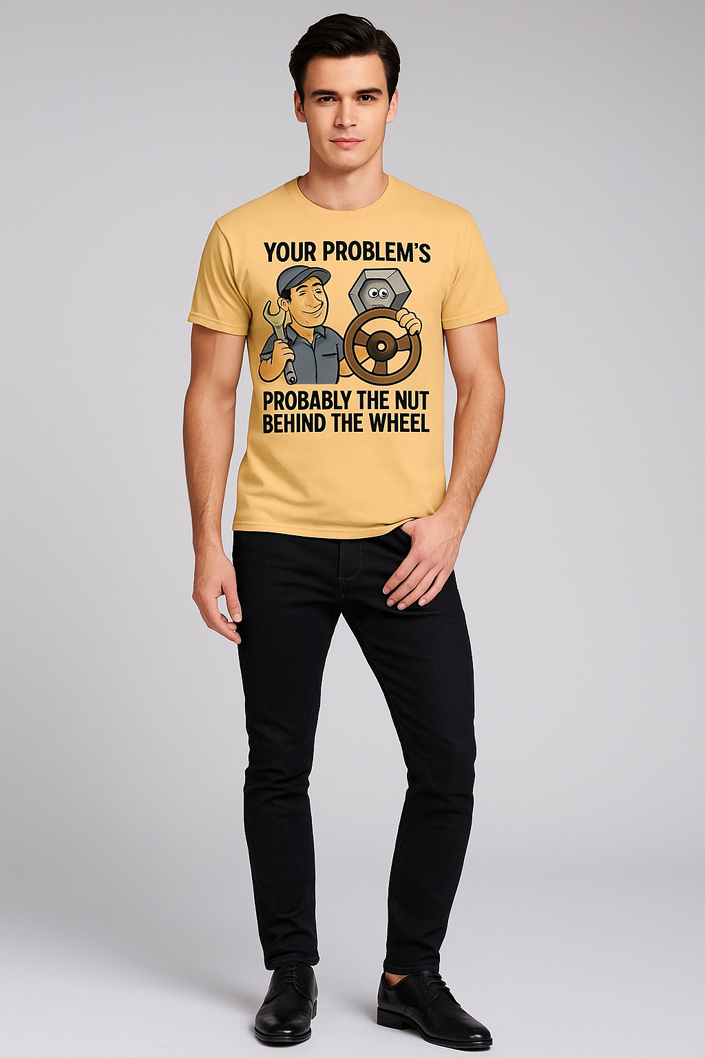 Your Problem's Probably The Nut Behind The Wheel - Mechanic T-shirt, Mocktops t-shirt