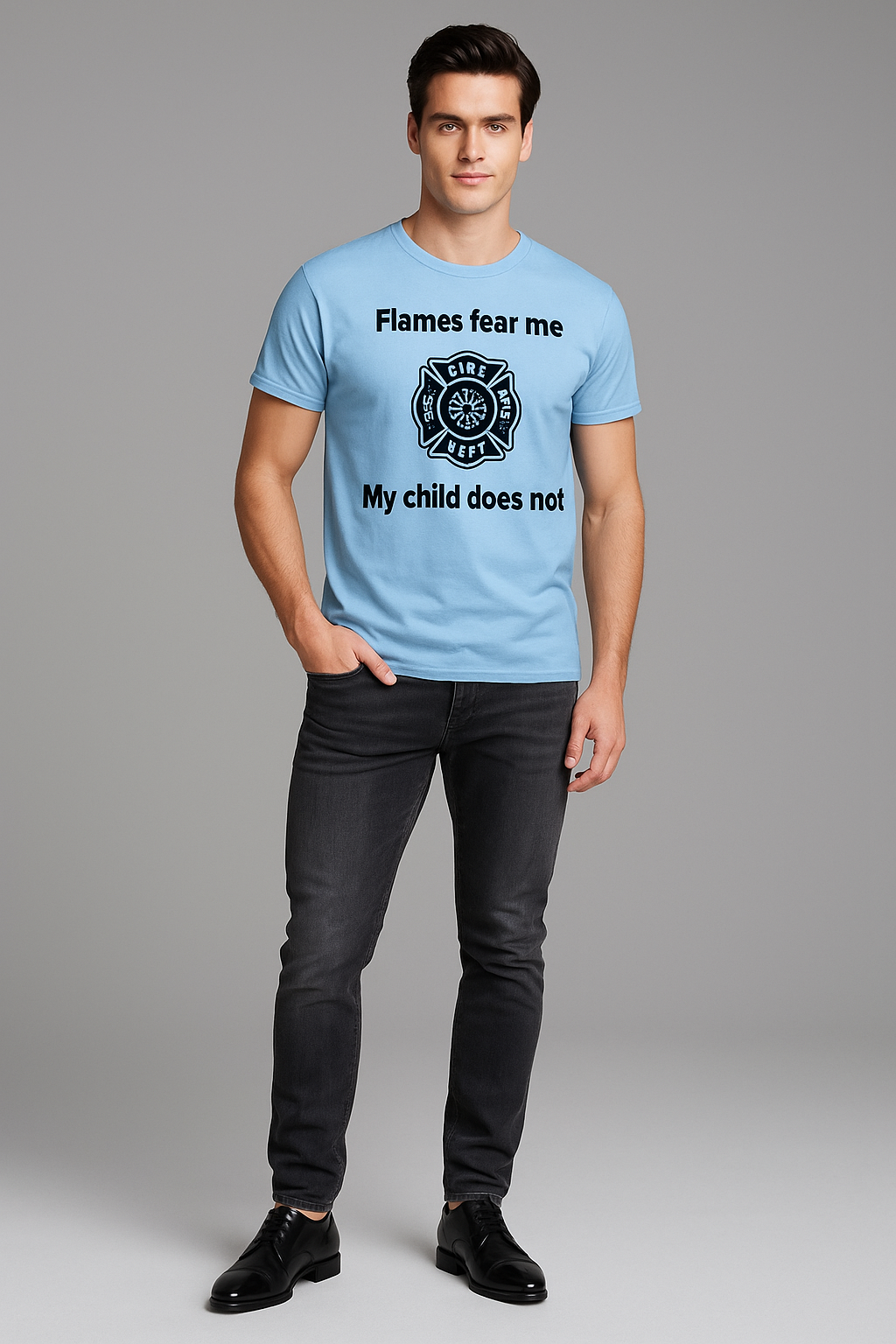 Flames Fear Me My Child Does Not - Firefighter T-shirt, Mocktops t-shirt