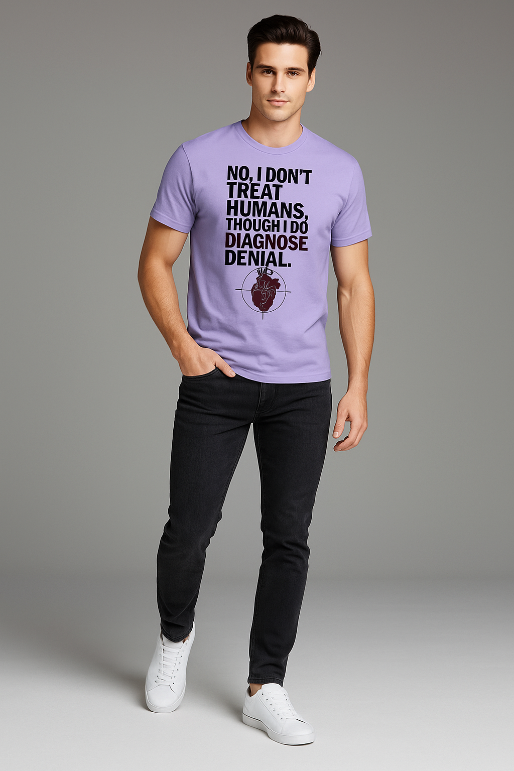 No, I Don't Treat Humans, Though I Do Diagnose Denial - Veterinarian T-shirt, Mocktops t-shirt