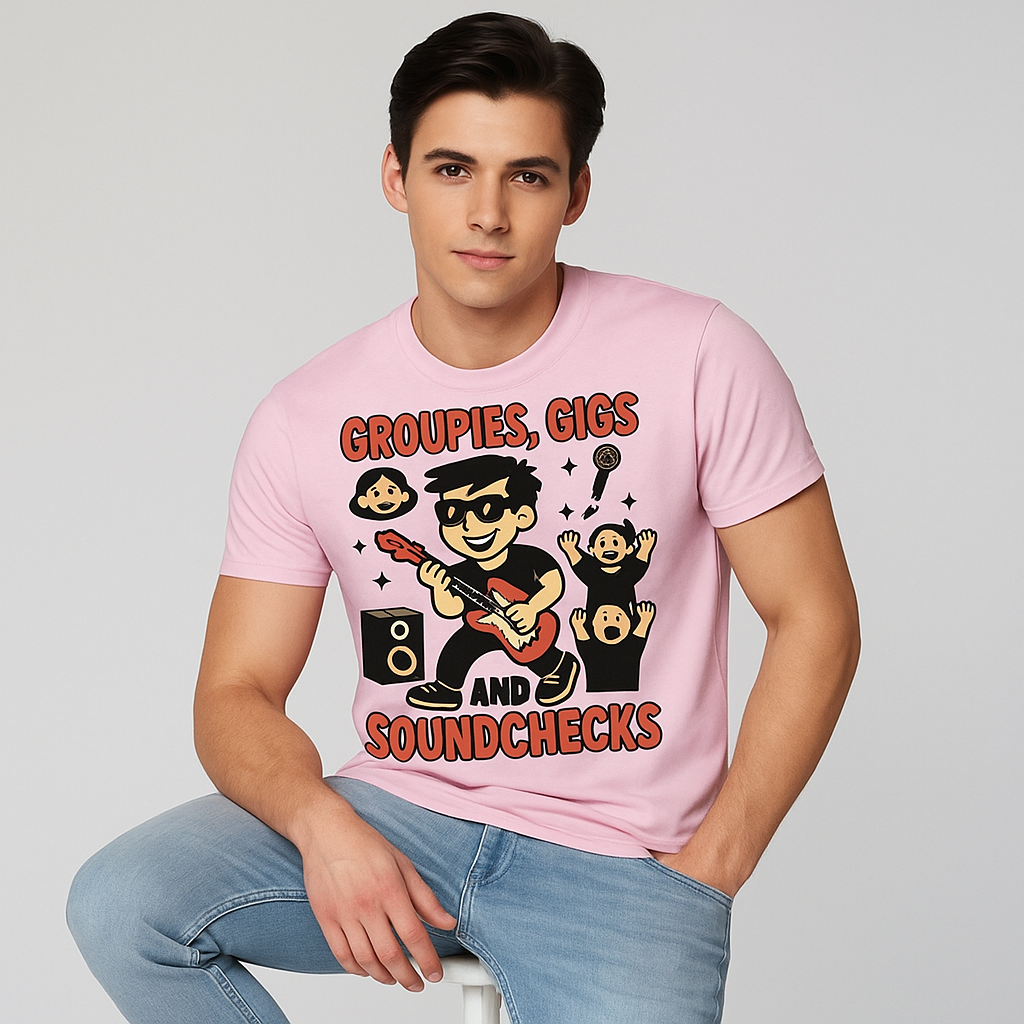 Groupies, Gigs, And Soundchecks T-shirt, Funny Musician T-shirt, Mocktops T-shirt