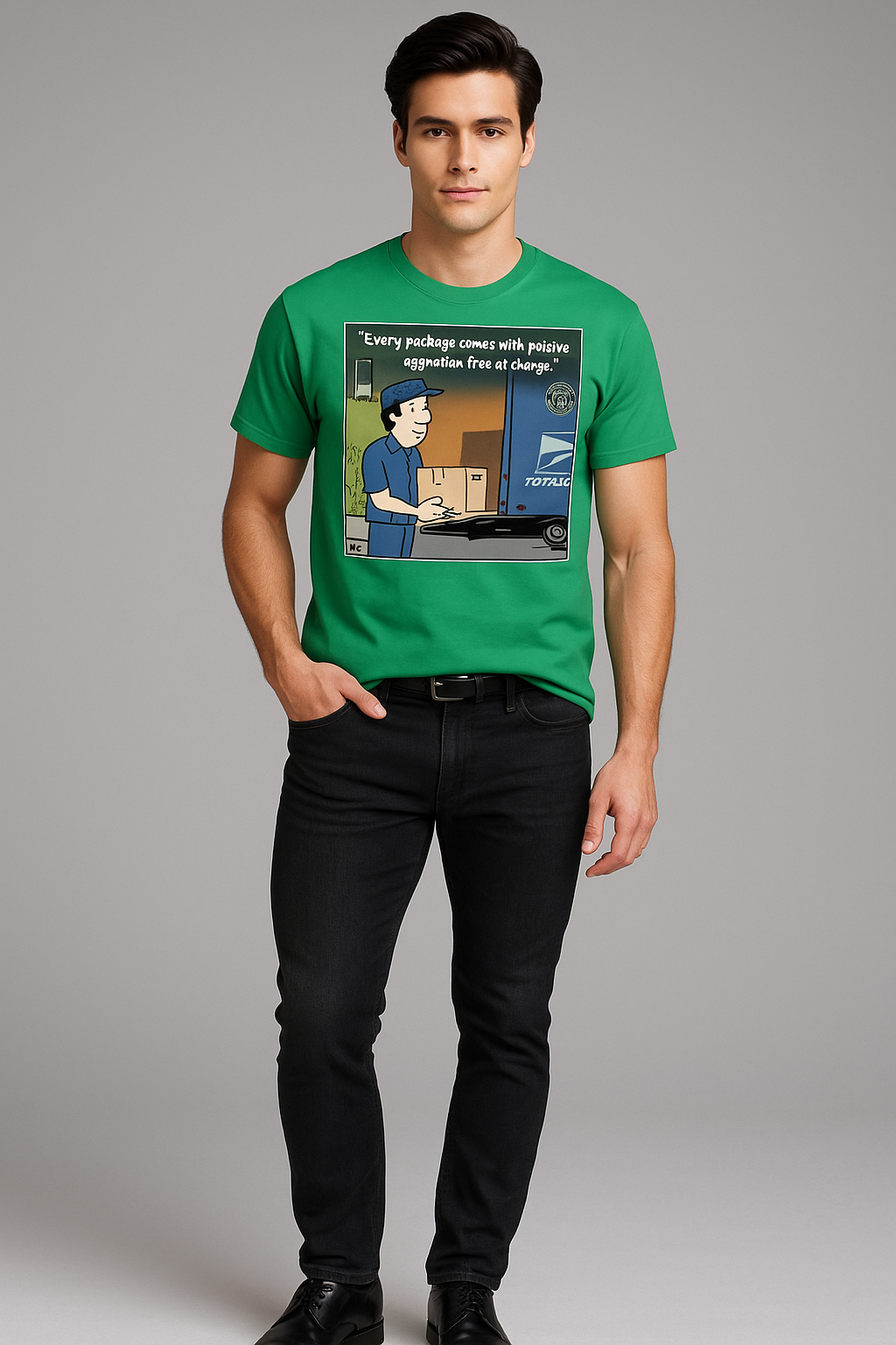 "Every Package Comes with Passive Aggression, Free of Charge." - Mail Carrier T-shirt, Mocktops t-shirt