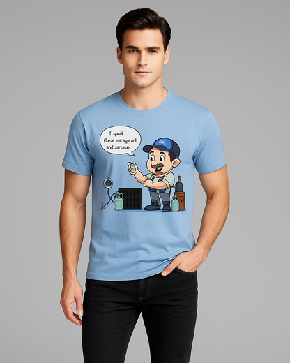 I Speak Fluent Refrigerant and Sarcasm - HVAC T-shirt, Mocktops t-shirt