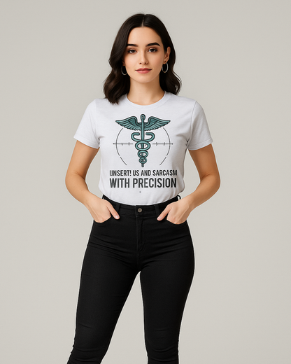 I Insert IVs and Sarcasm with Precision - Nurse T-shirt, Mocktops t-shirt